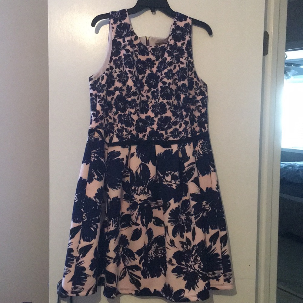 Pink and Blue tea length dress